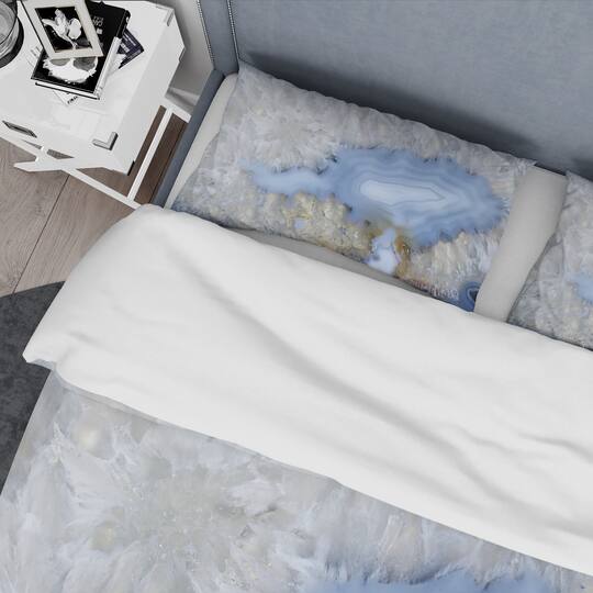 Designart 'Blue agate' Stone Bedding Set - Duvet Cover & Shams